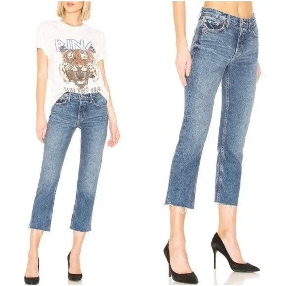 GRLFRND Jeans Grlfrnd Jeanstatum Slim Kick Jeanscrop Flare